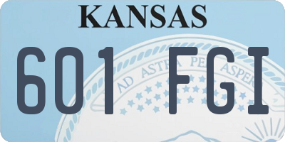 KS license plate 601FGI