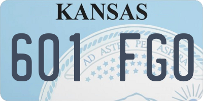 KS license plate 601FGO