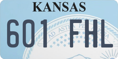 KS license plate 601FHL