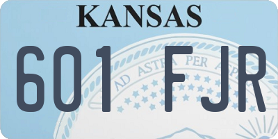 KS license plate 601FJR