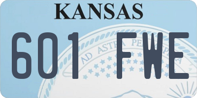 KS license plate 601FWE
