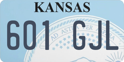 KS license plate 601GJL