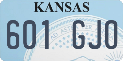 KS license plate 601GJO