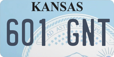 KS license plate 601GNT