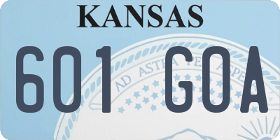 KS license plate 601GOA