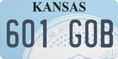 KS license plate 601GOB