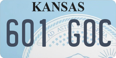 KS license plate 601GOC