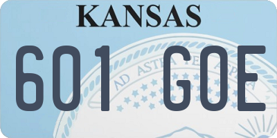 KS license plate 601GOE