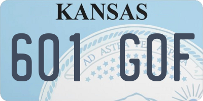 KS license plate 601GOF