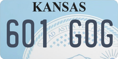 KS license plate 601GOG