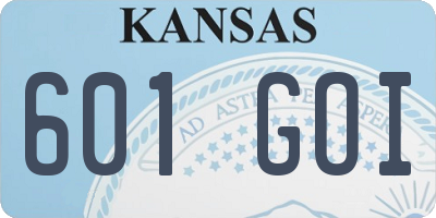 KS license plate 601GOI