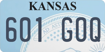 KS license plate 601GOQ