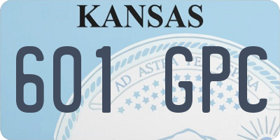 KS license plate 601GPC