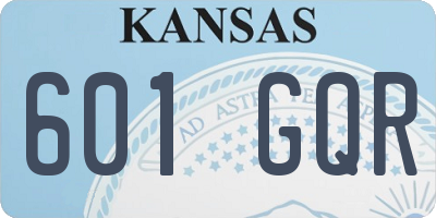 KS license plate 601GQR