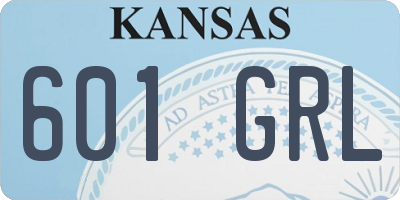 KS license plate 601GRL