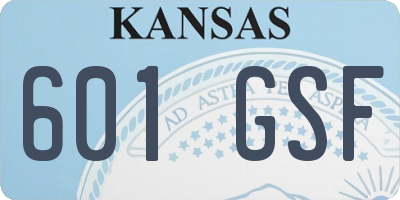 KS license plate 601GSF