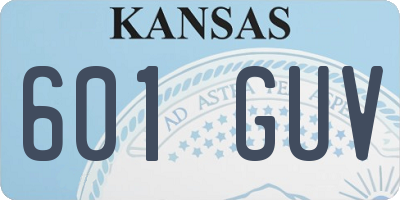 KS license plate 601GUV