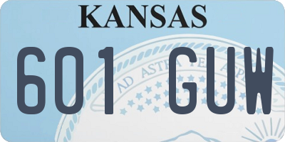 KS license plate 601GUW