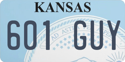 KS license plate 601GUY