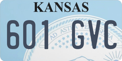 KS license plate 601GVC