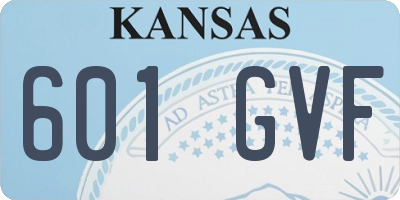 KS license plate 601GVF