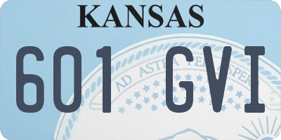 KS license plate 601GVI