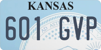 KS license plate 601GVP