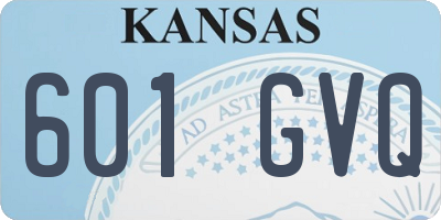 KS license plate 601GVQ