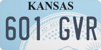 KS license plate 601GVR