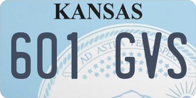 KS license plate 601GVS