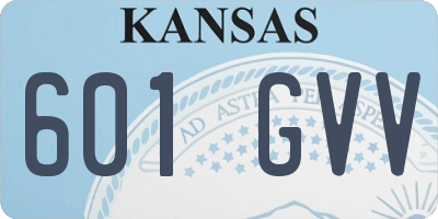 KS license plate 601GVV