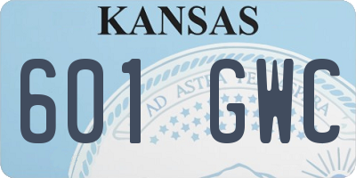 KS license plate 601GWC