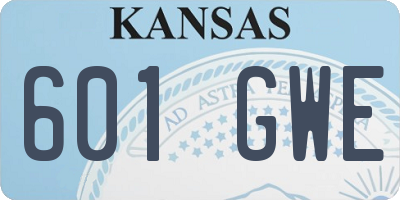 KS license plate 601GWE