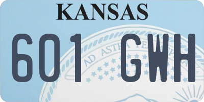 KS license plate 601GWH