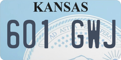 KS license plate 601GWJ