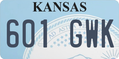 KS license plate 601GWK