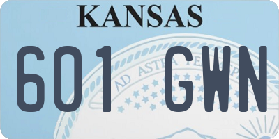 KS license plate 601GWN