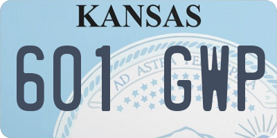 KS license plate 601GWP
