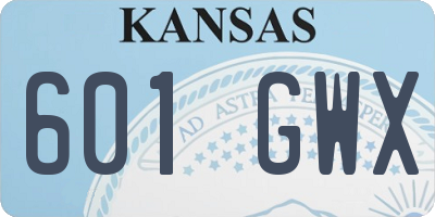 KS license plate 601GWX
