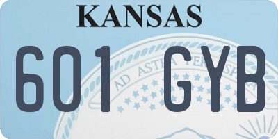 KS license plate 601GYB