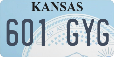 KS license plate 601GYG