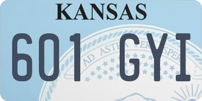 KS license plate 601GYI