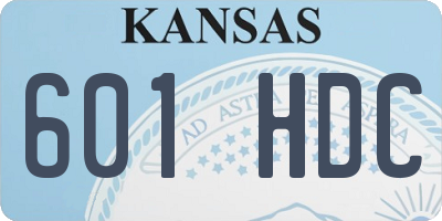 KS license plate 601HDC