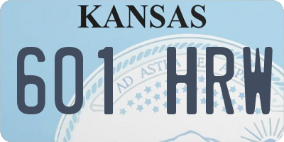 KS license plate 601HRW