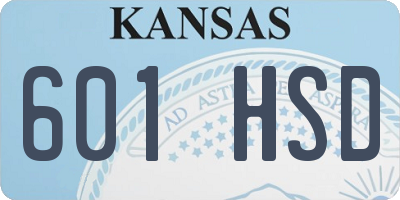 KS license plate 601HSD