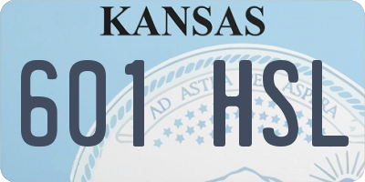 KS license plate 601HSL