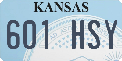 KS license plate 601HSY