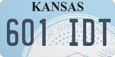 KS license plate 601IDT