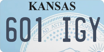 KS license plate 601IGY