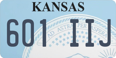 KS license plate 601IIJ